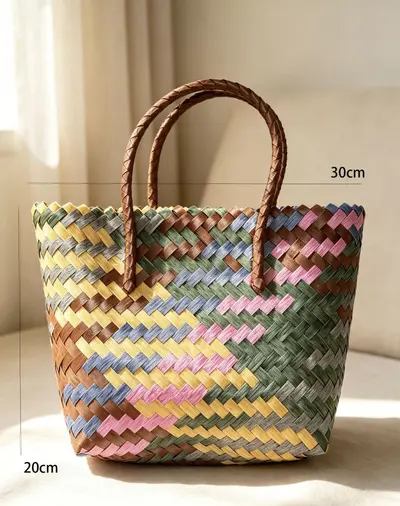 Handwoven Bamboo Knot Women's Handbag Gift Style Multiple Designs Shoulder Bag - 12