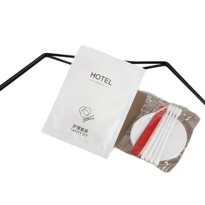 Otel banyo tek kullanımlık bakım çantası seti pamuklu çubuk tırnak törpüsü makyaj pamuğu seyahat malzemeleri taşınabilir