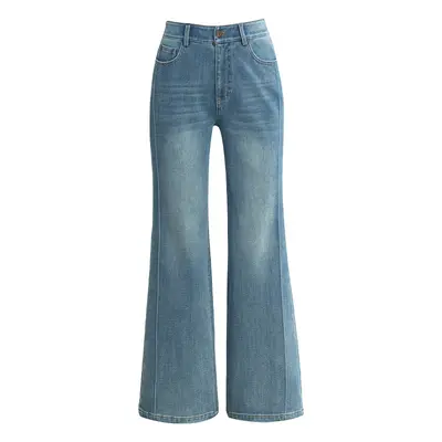 Tencel Cotton High-Waist Four-Way Stretch Women's Jeans, Straight Leg - 7