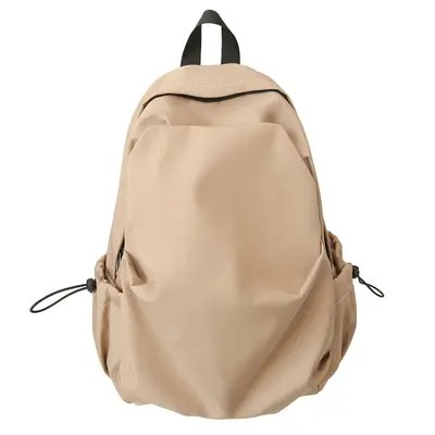 Koreanische Version vielseitiger einfarbiger Rucksack mit Falten Herren-Freizeit-Rucksack Damen-Reiserucksack Mittelschule Oberschule Schüler-Rucksack - 9