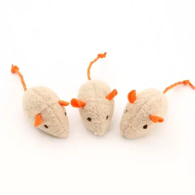 Plush Catnip Mouse Cat Toy, 3-Piece Set - 12