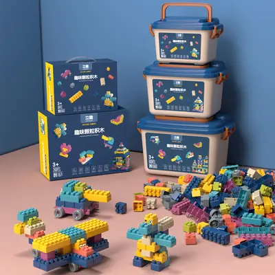 DIY Interlocking Building Blocks Set in Gift Box for Kindergarten