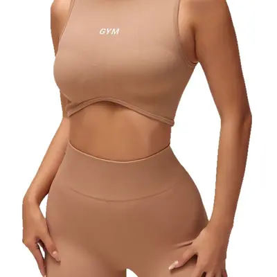 Damen Yoga-Set mit Top und Leggings, hohe Taille, Po-Lifting