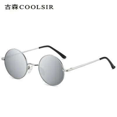 Retro Round Frame Sunglasses Model 8045 with Spring Hinge Polarized - 10