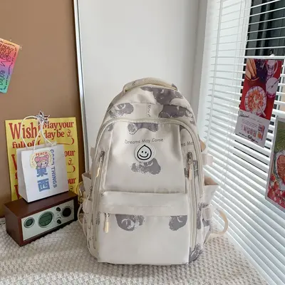 Grenzüberschreitender Rucksack koreanischer Stil Instagram-Stil vielseitiger Universitäts-Schülertasche Damen japanischer Stil Nylon-Mittelschüler-Rucksack großer Kapazität - 10