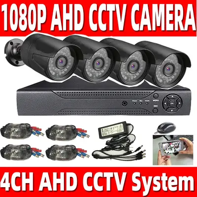 4 kameralı gözetim sistemi DVR kurulum seti