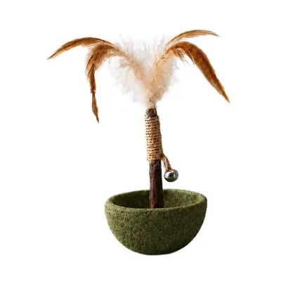 Catnip Tumbler Cat Toy, Feather Cat Teaser Wand, Self-Play - 6