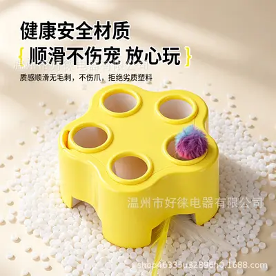 3-in-1 Electric Cat Teaser Wand and Whack-a-Mole Cat Toy