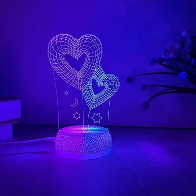 Fabrika doğrudan satış akrilik 3D gece lambası yatak odası başucu masaüstü dokunmatik çocuk hediye LED gece lambası toptan - 10