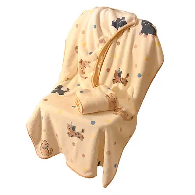 Katzen-Korallen-Fleece Badetuch-Set, 3-teilig - 5