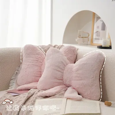 Grenzüberschreitend gebogenes rosafarbenes Sofa-Kissen, Schreibtisch- und Stuhlkissen mit weicher und komfortabler Lendenwirbelstütze, Dekoration für Bettkopf im Hauptschlafzimmer.