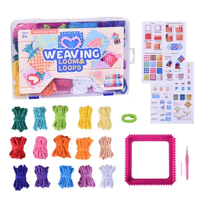 Neuer elastischer Seilstrick-Websatz für Außenhandel und grenzüberschreitenden Handel, pädagogisches Handwerk-DIY-Kinderweb-Spielzeugset - 10