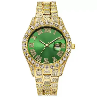 Men's quartz watch with crystals calendar roman numerals - 10