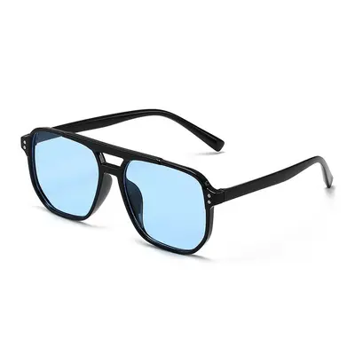 Square Frame Sunglasses, Anti-UV Women's, Retro Double-Bridge Pilot Style - 8