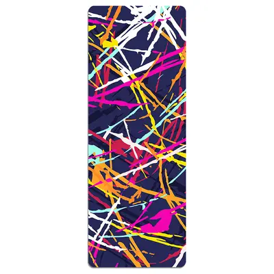 Ultra-Thin Foldable Rubber Yoga Mat, 80 cm Wide, Suede-Print, Non-Slip - 8