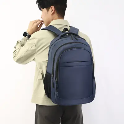 Men's Business Backpack, Plain Color, Laptop Compartment - 4