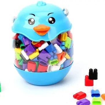 Hayvan blokları şişesi çocuk DIY çok şekilli oyuncak