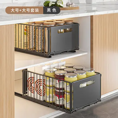 Çekilebilir mutfak depolama rafı ve baharat organizer - 12