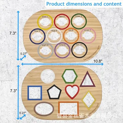 Montessori motor skills toy, wooden plug-in board - 7