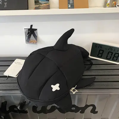 Cartoon Shark Backpack for Men and Women, Large Capacity School Bag - 6