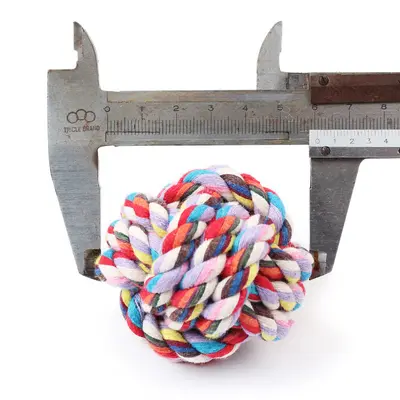 Multicolor Woven Cotton Rope Pet Toy, Chew-Resistant, Small 55g - 6