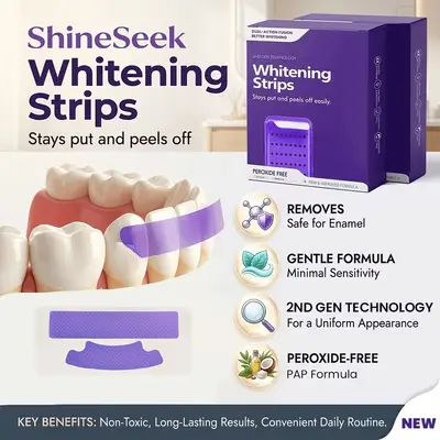 Purple Teeth Whitening Strips with PAP, Yellow Stain Removal - 3