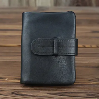 Oil Wax Genuine Leather Men's Short Wallet, Retro Multi-Card Cowhide - 7