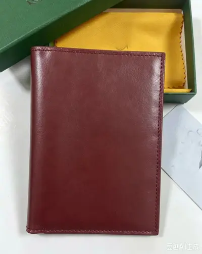 Dog tooth style genuine leather passport wallet, multifunctional card slots - 9