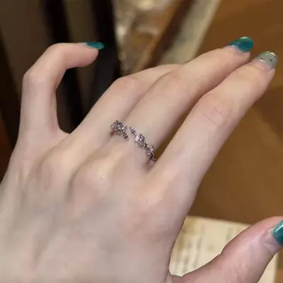 Vintage purple zircon ring with branch leaf design for women - 3