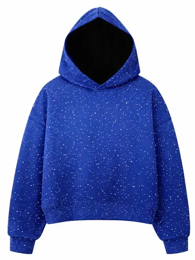 Amerikan tarzı yıldızlı batik kapüşonlu sweatshirt, sonbahar-kış