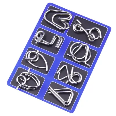 Nine Ring Brain Puzzle, Unlocking Puzzle for Adults and Children, Stress Relief - 12