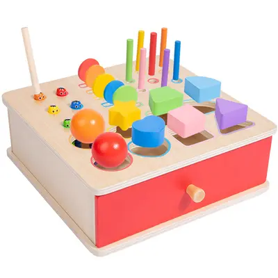 Geometrik şekilli çocuk eğitici kutu, böcek yakalama ve sınıflandırma - 6