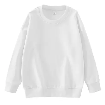 Kinder Rundhals-Pullover aus Baumwolle, 320 g, langärmelig, einfarbig - 7