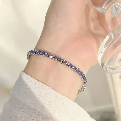 S925 sterling silver moonstone seven star bracelet elegant - 7