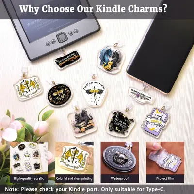 跨境龙形kindle防尘塞挂饰适用于type c/usb c个性精美设计手机挂