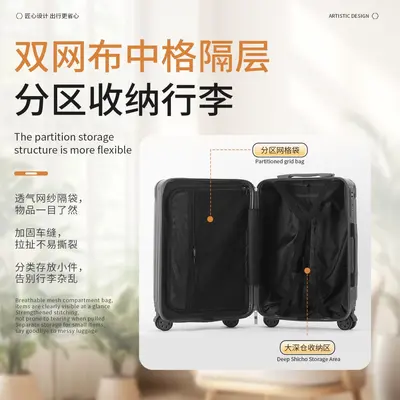 拉杆箱20寸登机箱学生PC旅行箱万向轮拉链密码箱女行李箱