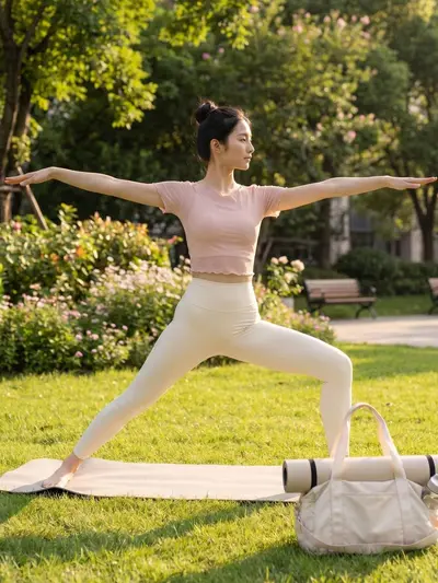 Yaz Yarı Şeffaf Tül Yoga Üstü, Kısa Kollu, Sabit Cup'lı İki Parça Pilates Takımı - 3
