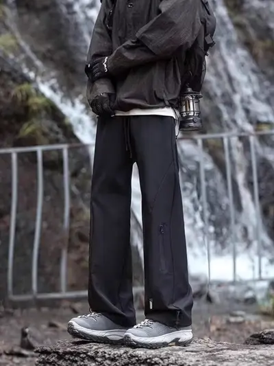 Erkek Su İtmez Softshell Outdoor Pantolon Sonbahar Bol Paça