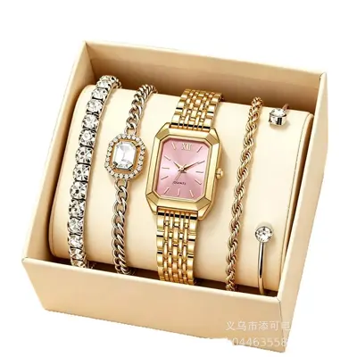 Damen-Mode-Armbanduhr, Quarz, Strass-Besatz