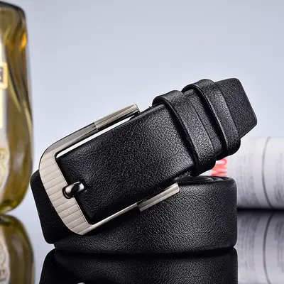 Men's Faux Leather Pin Buckle Belt, Decorative Fashion Style
