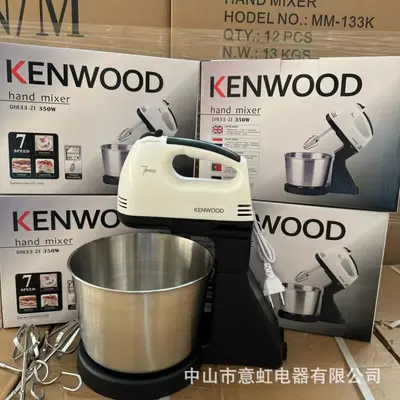 Electric tabletop mixer with stainless steel bowl