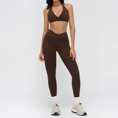 Yoga seti, çıplak hisli, dik yaka, fermuar - 12