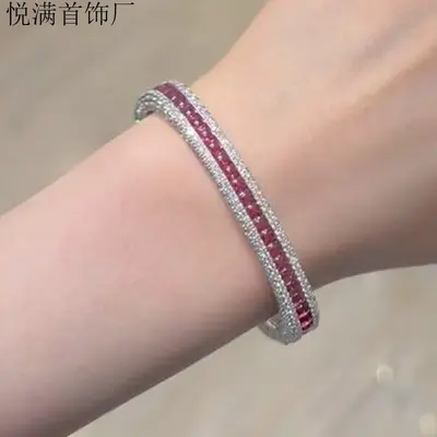 Cubic Zirconia Square Thread Bracelet - 10