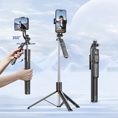 Smartphone-Selfie-Stab F16 ausgewogen und robust Alles-in-einem-Stativ Live-Streaming Bluetooth-Selfie-Stab Vibrationsdämpfer-Halterung