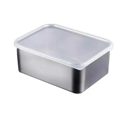 Stainless Steel Food Storage Container with Lid, Airtight, Rectangular