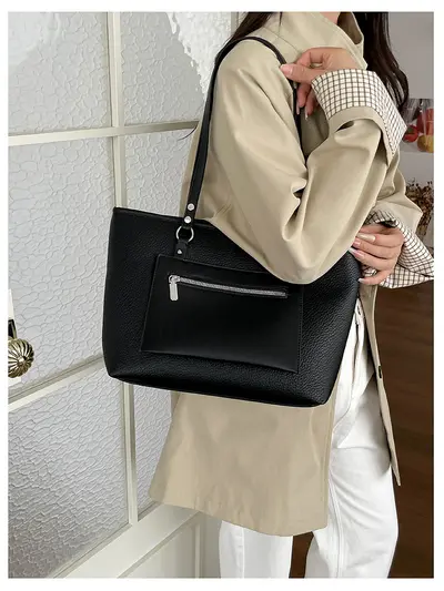 Korean Style Large Capacity Women's Tote Bag, Single Shoulder - 5