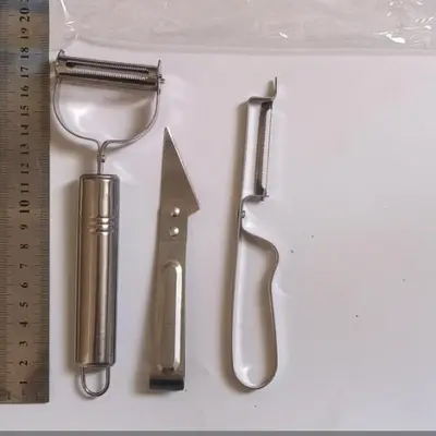 Paslanmaz çelik üçü bir arada soyucu, sebze ve meyve bıçağı - 7