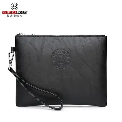 Men's Clutch Bag in PU Leather with Large Capacity Wallet Compartment - 8