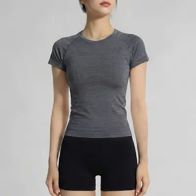 Damen Pilates-Yoga-Kurzarmshirt - 7