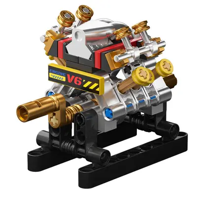 High-Quality Car Engine Mechanical Model Building Block Set for Boys